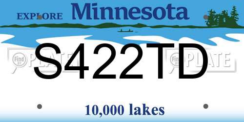 S422TD Minnesota License Plate