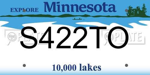 S422TO Minnesota License Plate