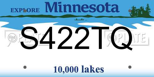 S422TQ Minnesota License Plate