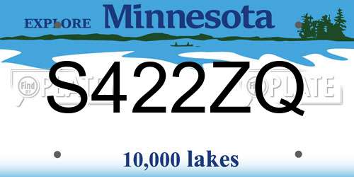 S422ZQ Minnesota License Plate