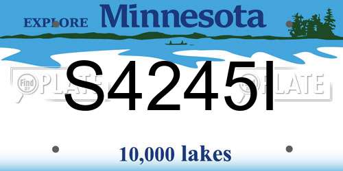 S4245I Minnesota License Plate