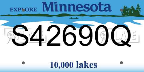 S42690Q Minnesota License Plate