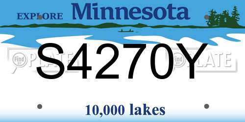 S4270Y Minnesota License Plate