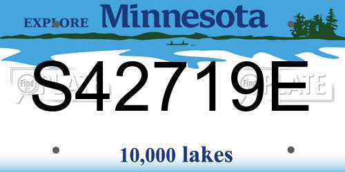 S42719E Minnesota License Plate
