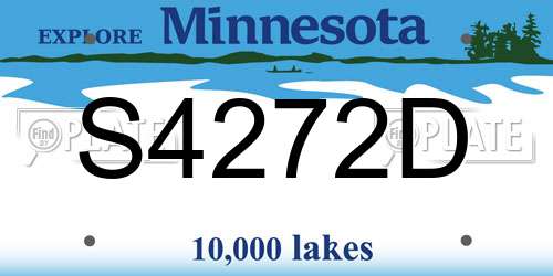 S4272D Minnesota License Plate