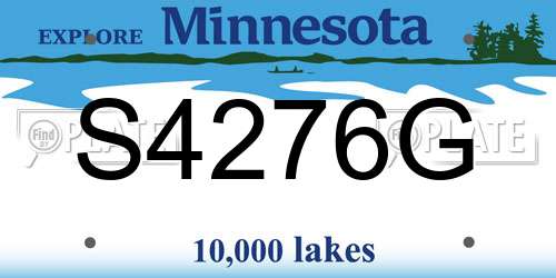 S4276G Minnesota License Plate