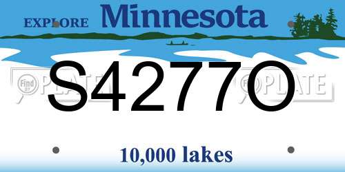 S4277O Minnesota License Plate