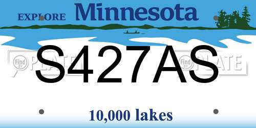 S427AS Minnesota License Plate