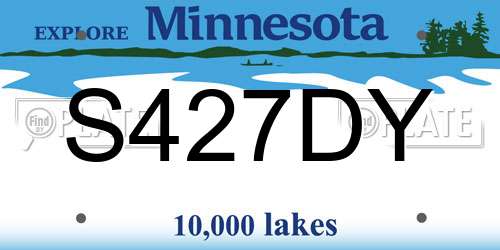 S427DY Minnesota License Plate