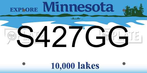 S427GG Minnesota License Plate
