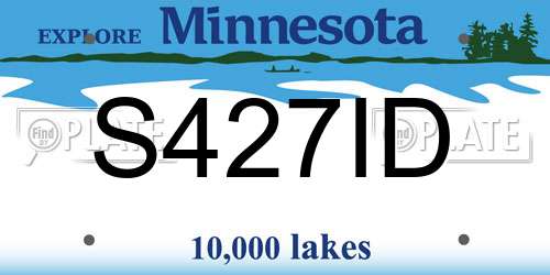 S427ID Minnesota License Plate