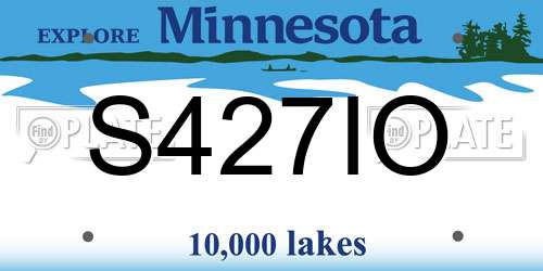 S427IO Minnesota License Plate