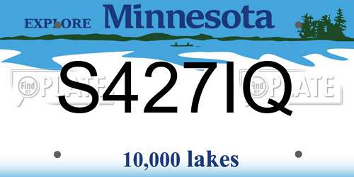 S427IQ Minnesota License Plate
