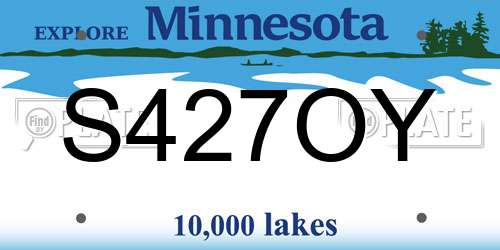 S427OY Minnesota License Plate