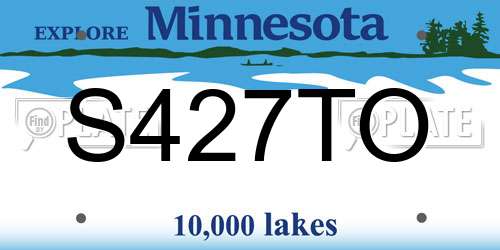 S427TO Minnesota License Plate