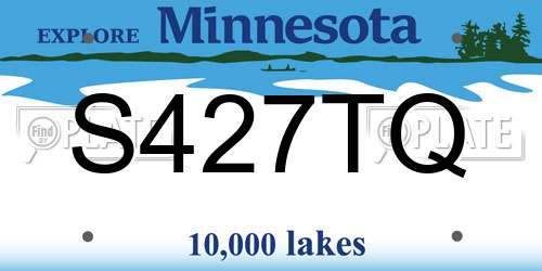 S427TQ Minnesota License Plate