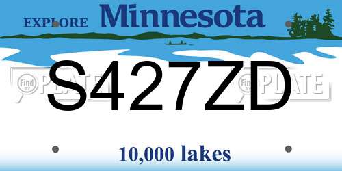 S427ZD Minnesota License Plate