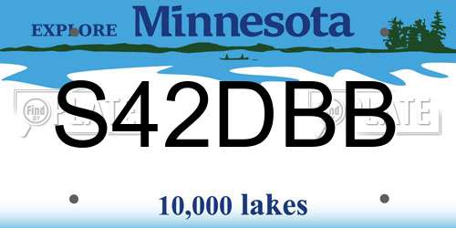 S42DBB Minnesota License Plate