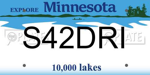 S42DRI Minnesota License Plate