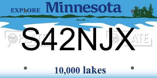 S42NJX Minnesota License Plate