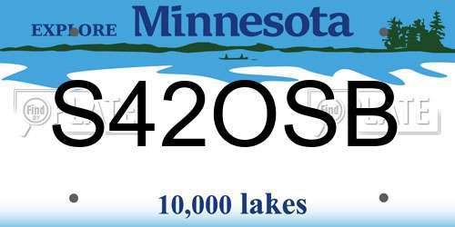 S42OSB Minnesota License Plate