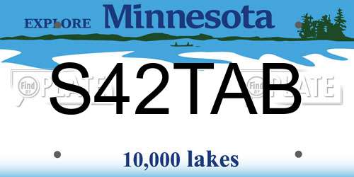 S42TAB Minnesota License Plate