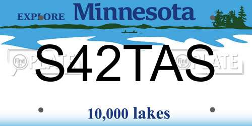 S42TAS Minnesota License Plate