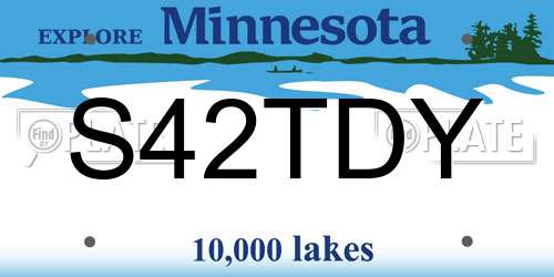 S42TDY Minnesota License Plate