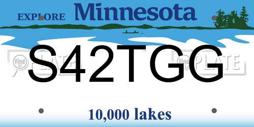 S42TGG Minnesota License Plate