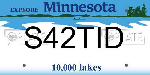 S42TID Minnesota License Plate