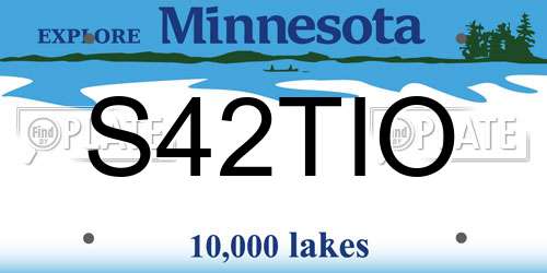 S42TIO Minnesota License Plate