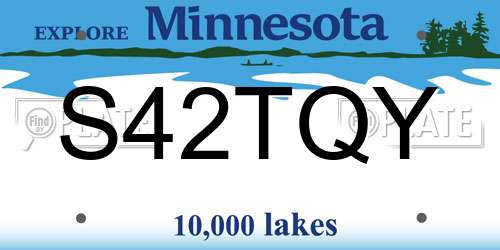 S42TQY Minnesota License Plate