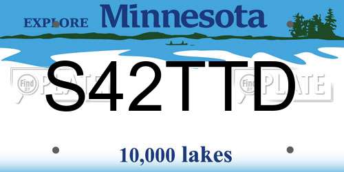 S42TTD Minnesota License Plate
