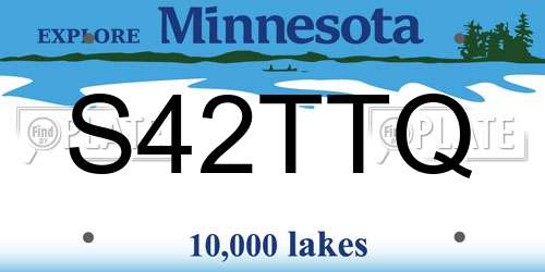 S42TTQ Minnesota License Plate