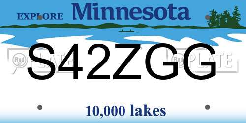 S42ZGG Minnesota License Plate