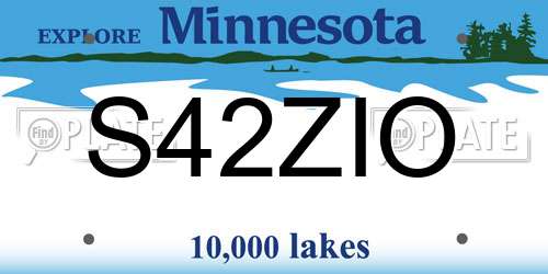 S42ZIO Minnesota License Plate
