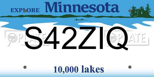 S42ZIQ Minnesota License Plate