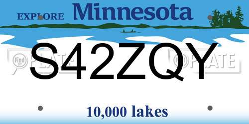 S42ZQY Minnesota License Plate