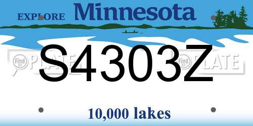 S4303Z Minnesota License Plate