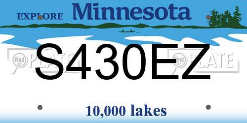 S430EZ Minnesota License Plate