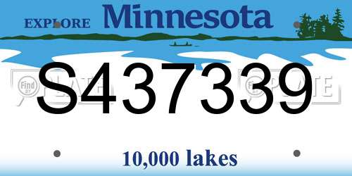 S437339 Minnesota License Plate