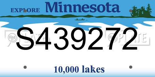 S439272 Minnesota License Plate