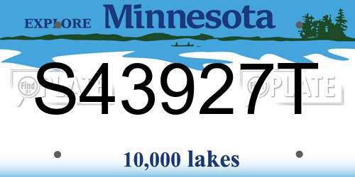 S43927T Minnesota License Plate