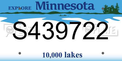 S439722 Minnesota License Plate