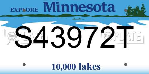 S43972T Minnesota License Plate