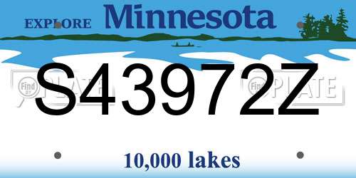 S43972Z Minnesota License Plate