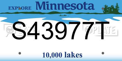 S43977T Minnesota License Plate