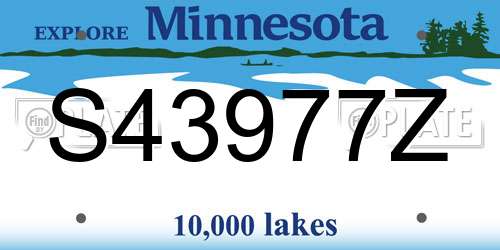 S43977Z Minnesota License Plate