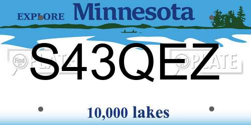 S43QEZ Minnesota License Plate