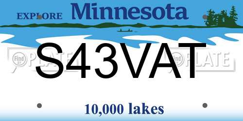 S43VAT Minnesota License Plate